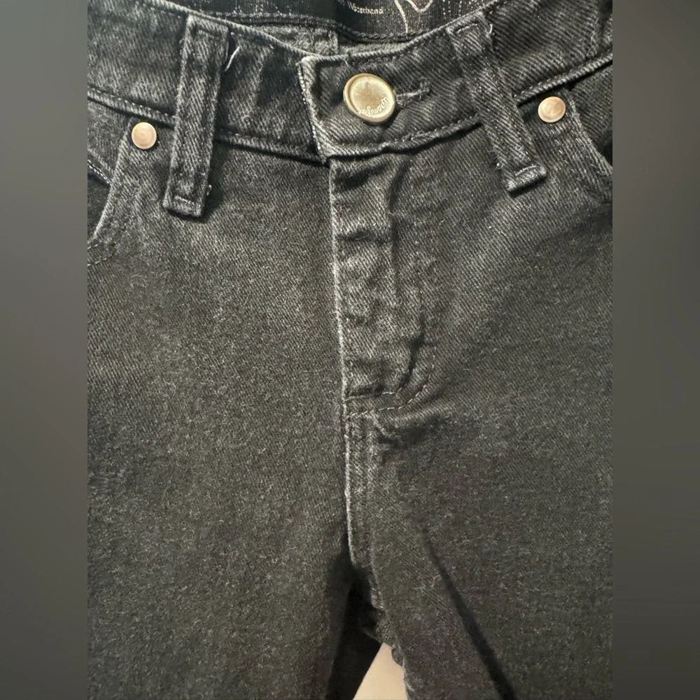 Wranglers Women's Q-Baby Jean #WRQ20BL-C Black Straight Leg Mid Rise 1/2 - 34